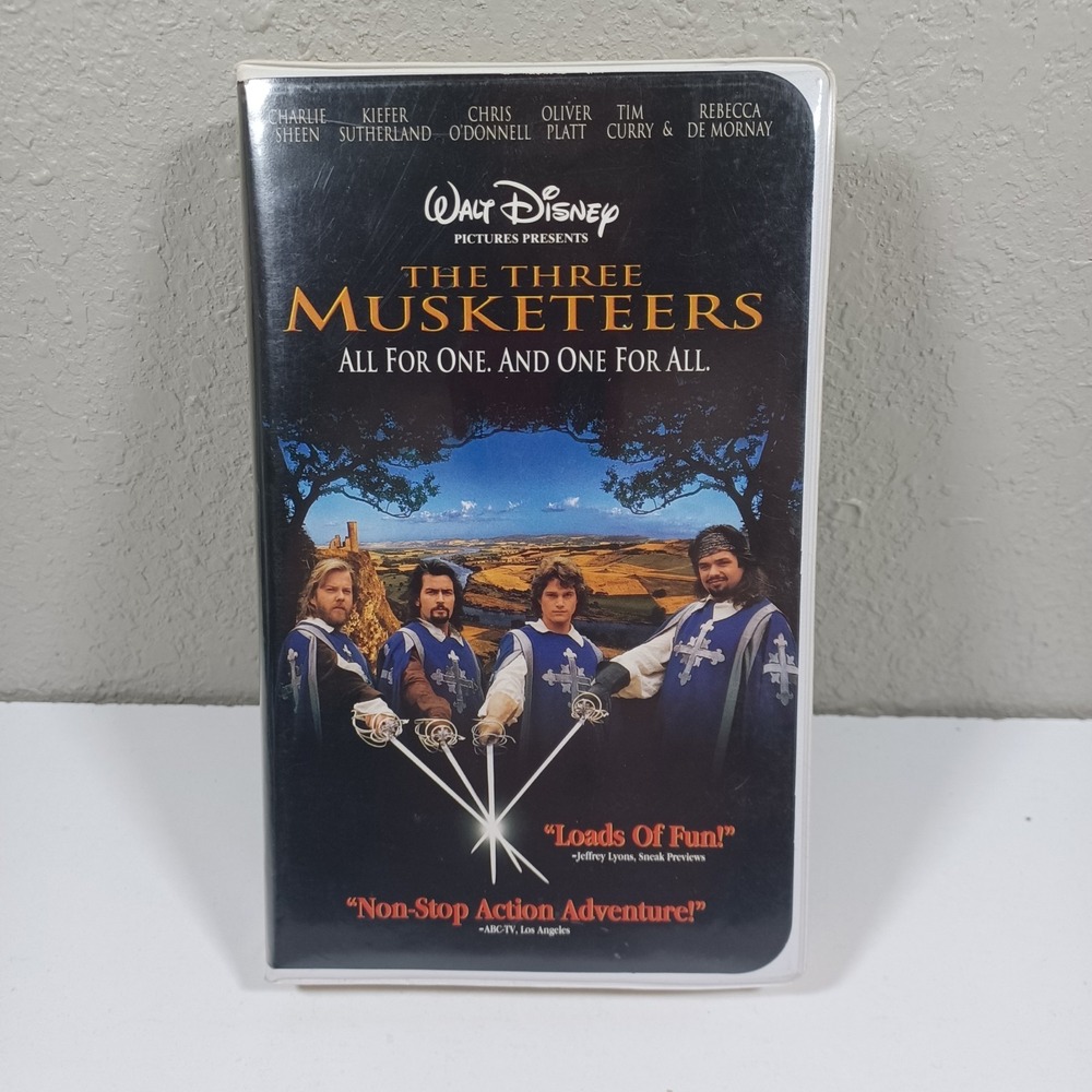 The Three Musketeers VHS Clamshell Walt Disney Writing On Slip Cover